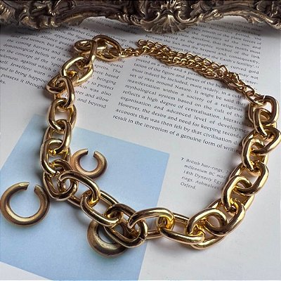 Colar Elos Fat Dourado