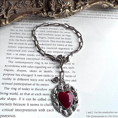 Pulseira Elos Coração Prateado