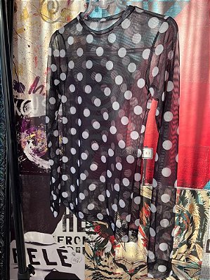 Blusa Segunda Pele Poá Branco Preto