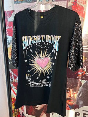 T-shirt Sunset Rock Paetês