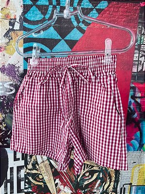 Shorts Xadrez Vermelho