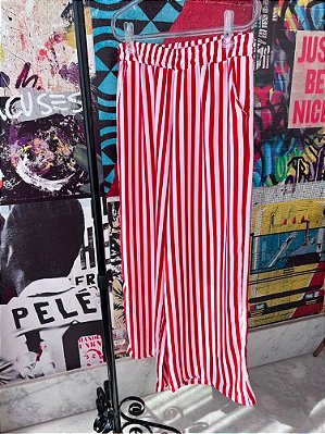 Calça Listrada Vermelho