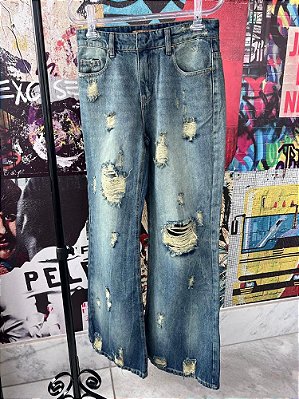 Calça Flare Destroyed Jeans