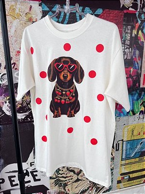 Maxi T-shirt Cachorro Corações