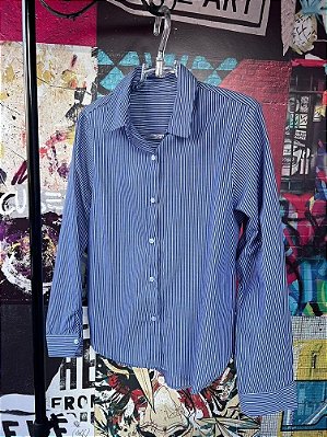 Camisa Listras Azul Escuro