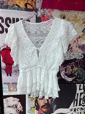 Blusa Renda Babados Branca