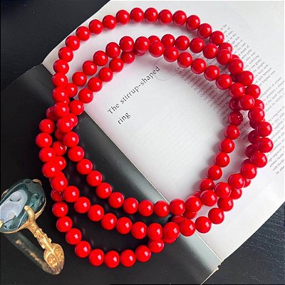 Colar Esferas Vermelho Multiuso