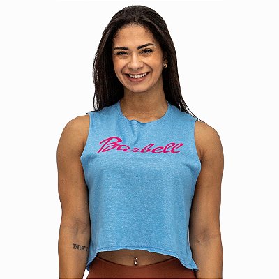 Regata Cropped Barbell Azul Claro