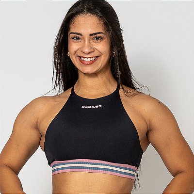 Top Impulse Preto com Rosa