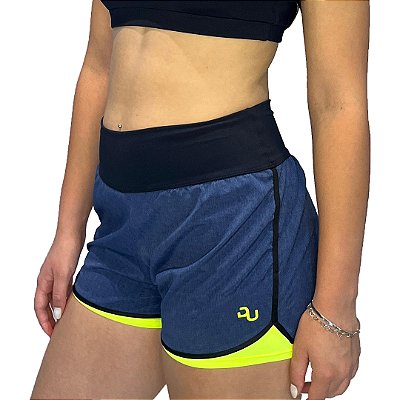 Shorts Sobreposto Mescla Azul