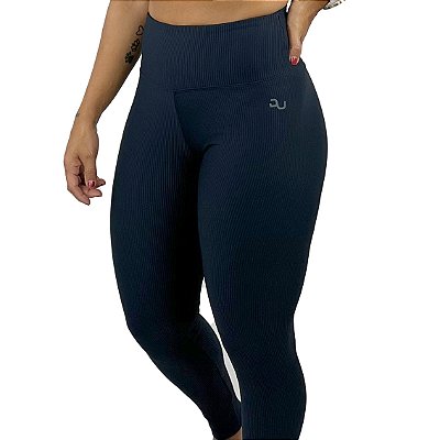 Calça Legging Basic Canelado Preto