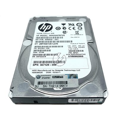 HD HP: 500GB, SAS, 2,5", 7,2K