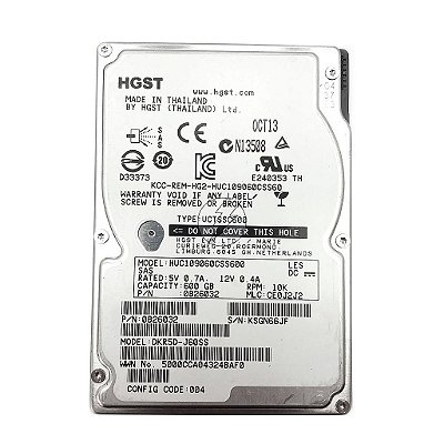 HD HGST HUC109060CSS600 0B26032: 600GB, SAS 2,5" 10K