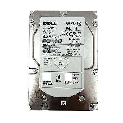 HD Dell 450GB, Sas, 3,5" 15k: ST3450757ss 0d32vd 9pw066-251