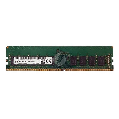 Memória RAM Micron MTA18ASF2G72AZ-2G6E2: DDR4, 16GB, 2Rx8, 2666V, ECC UDIMM