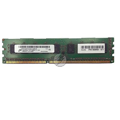 Memória RAM Micron MT18JSF51272AZ-1G6M1 662609-571: DDR3, 4GB, 2Rx8, 1600E, ECC UDIMM