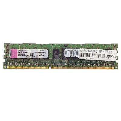 Memória RAM Kingston KVR1333D3S4R9S/4G Chip Hynix: DDR3, 4GB, 1Rx4, 1333R, RDIMM