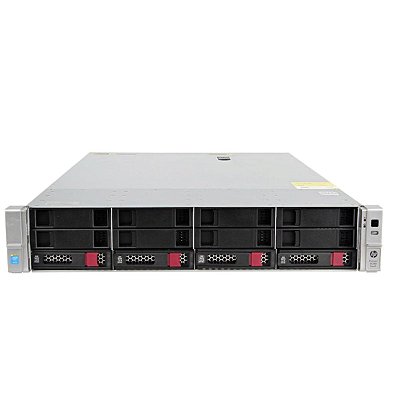 Servidor HP DL380 G9 4 Baias: 2 Xeon 12 Core, 64Gb, 1x SSD 200GB + 2x HD 3TB SATA, Par de Trilhos.