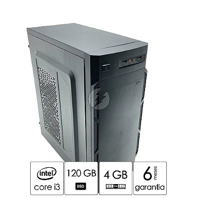 Pc Computador i3 4GB DDR3 + 120GB SSD - Desktop NOVO com Garantia - Processador Intel Core i3 - Excelente Custo Benefício - Áudio com 6-channel HD Áudio Codec on-board