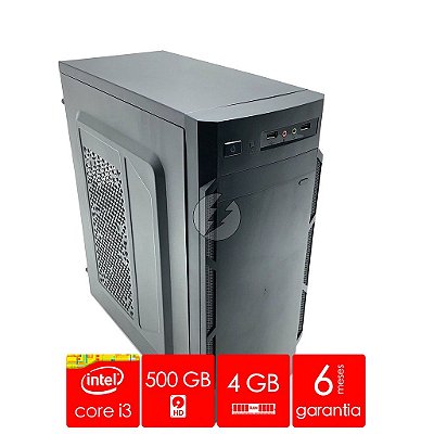 Computador Intel Core i3 4GB DDR3 + 500GB HD SATA + WiFi - Desktop NOVO - Adaptador WiFi - Ótimo Custo Beneficio - CPU i3