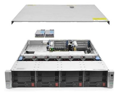Servidor HP DL380 G9: 2x Xeon 12 core, DDR4 64GB, 2x SSD SAS 300GB