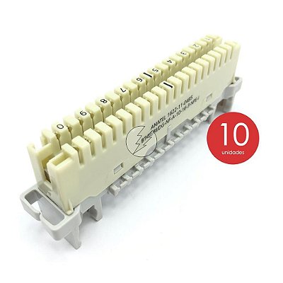 Kit com 10 Blocos Conector Anatel 1622-11-0485 M10-B com corte