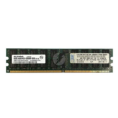 Memória RAM Elpida EBE41AE4AFFA-6E-E 43X5028 41Y2851: DDR2, 4GB, 2Rx4, 667P, RDIMM