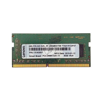Memória Ram 8GB DDR4-2666 SMART Lenovo: SODIMM 1Rx8 para Notebook