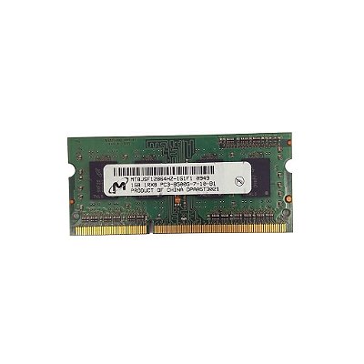 Memória RAM Micron MT8JSF12864HZ: DDR3, 1GB, 1Rx8, 1066, SODIMM