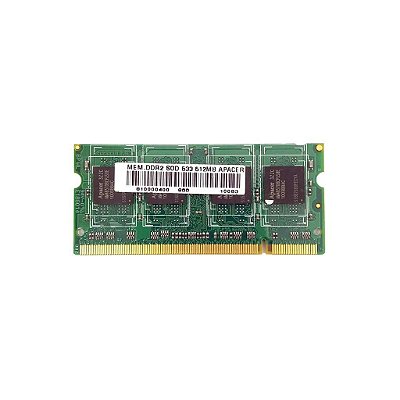 Memória RAM Apacer 78.92G69.9H2: DDR2, 512MB, Rx, 800, SODIM