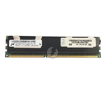 Memória RAM Micron MT36JSZF51272PZ-1G4F1 44T1493 43X5047 500203-061: DDR3, 4GB, 2Rx4, 1333R, RDIMM