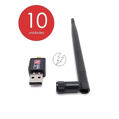 Kit Receptor Wireless Usb Wifi 1800 Mbps, Lote com 10 Unidades