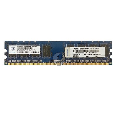 Memória RAM Nanya NT1GT64U88D0BY-3C 36P3345 30R5126: DDR2, 1GB, 1Rx8, 667U, UDIMM