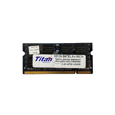 Memória RAM Elixir M2N1G64TU8HB0B-3C: DDR2, 1GB, 2Rx8, 667S, SODIMM
