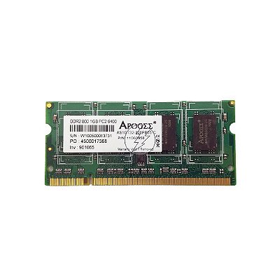 Memória RAM Apogee AS1G732-800PB05-C AS1G732-800P005-C 11060958: DDR2, 1GB, Rx, 800, SODIMM