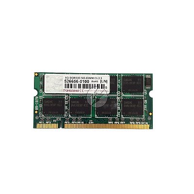 Memória RAM Transcend 526656-0100: DDR3, 1GB, Rx, SODIMM