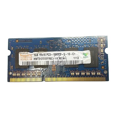 Memória RAM SK hynix HMT312S6BFR6C-H9: DDR3, 1GB, 1Rx16, 1333S, SODIMM