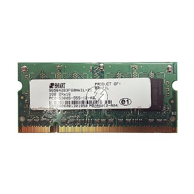Memória RAM SMART SSG56428FG8NWIL-Z1: DDR2, 1GB, 2Rx16, 667S, SODIMM