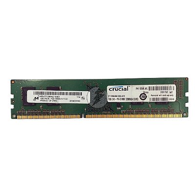 Memória RAM Micron MT4JTF12864AZ-1G4D1 CT12864BA1339.4FR: DDR3, 1GB, 1Rx16, 1333U, UDIMM