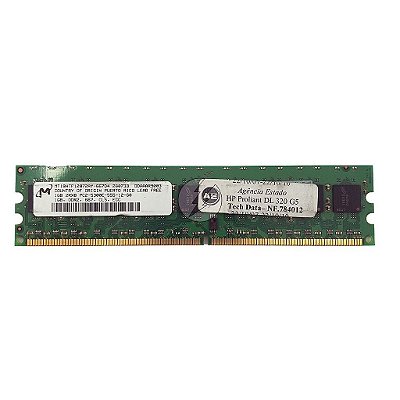 Memória RAM Micron MT18HTF12872AY-667D4 417439-051: DDR2, 1GB, 2Rx8, 667E, ECC UDIMM