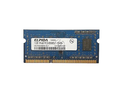 Memória RAM Elpida EBJ10UE8BDS0-AE-F: DDR3, 1GB, 1Rx8, 1066, SODIMM