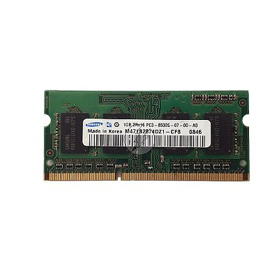 Memória RAM Samsung M471B2874DZ1-CF8: DDR3, 1GB, 2Rx16, 1066, SODIMM