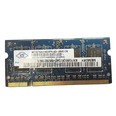 Memória RAM Nanya NT1GT64UH8D0FN-AD: DDR2, 1GB, 2Rx16, 800, SODIMM