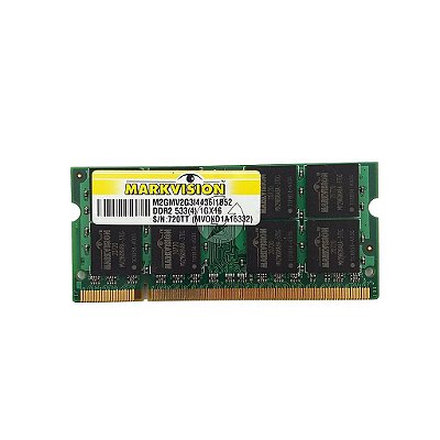 Memória RAM MarkVision M2GMV2G3I4436I1B52: DDR2, 1GB, Rx, 533, SODIMM