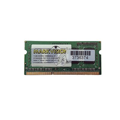 Memória RAM MarkVision 3-10050601: DDR3, 1GB, Rx, 1333, SODIMM