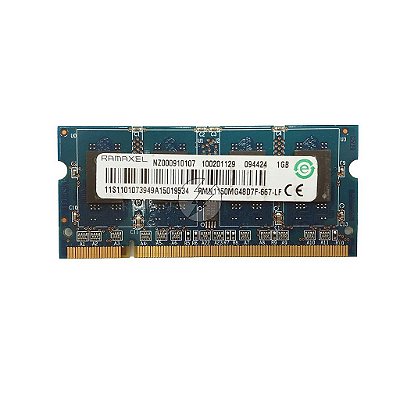 Memória RAM Ramaxel RMN1150MG48D7F-667: DDR2, 1GB, Rx, 667, SODIMM