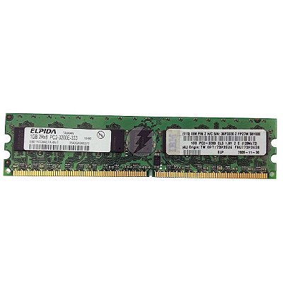 Memória RAM Elpida EBE11ED8AEFA-4A-E 73P3628: DDR2, 1GB, 2Rx8, 333E, ECC UDIMM