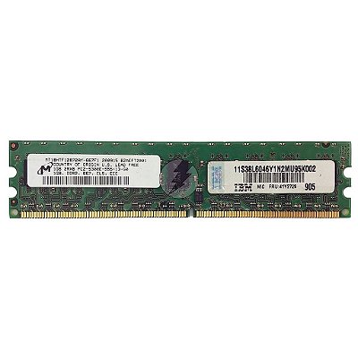 Memória RAM Micron MT18HTF12872AY-667F1 38L6046 41Y2728: DDR2, 1GB, 2Rx8, 667E, ECC UDIMM