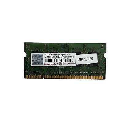 Memória RAM Transcend 239859-4070: DDR2, 1GB, Rx, 800, SODIMM