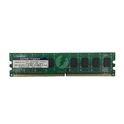 Memória RAM Super Talent T800UA1GV: DDR2, 1GB, 128X8, 800, UDIMM